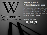 Página de Wikipedia el 18 de enero del 2012