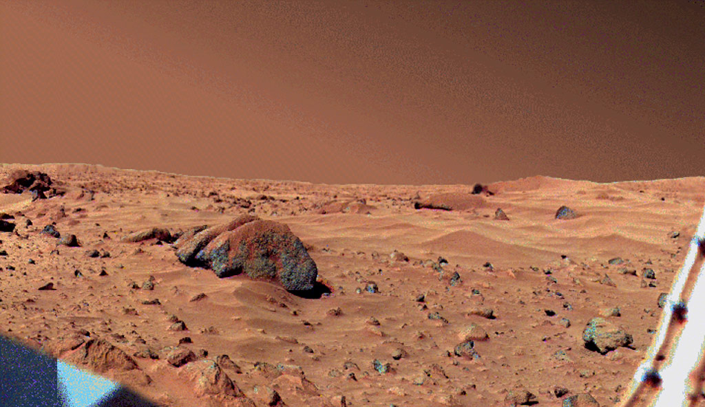 Sonda Viking Lander puede haber hallado muestras de qu�micos org�nicos, en esta imagen: paisaje marciano tomada por el veh�culo Viking