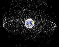 Basura espacial en �rbita, gr�fico generado a partir de los datos obtenidos por la NASA Orbital Debris Program Office