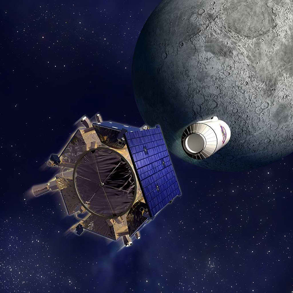 La sonda Lcross (Lunar Crater Observation and Sensing Satellite) se prepara para impactar en la Luna a una velocidad de casi 9.000 kil�metros por hora. La idea es que en el cr�ter choque el m�dulo de impacto y que la sonda Lcross (con varios instrumentos de medida a bordo) atraviese la pluma de materia que se levantar� para tomar datos antes de estrellarse ella misma poco despu�s.