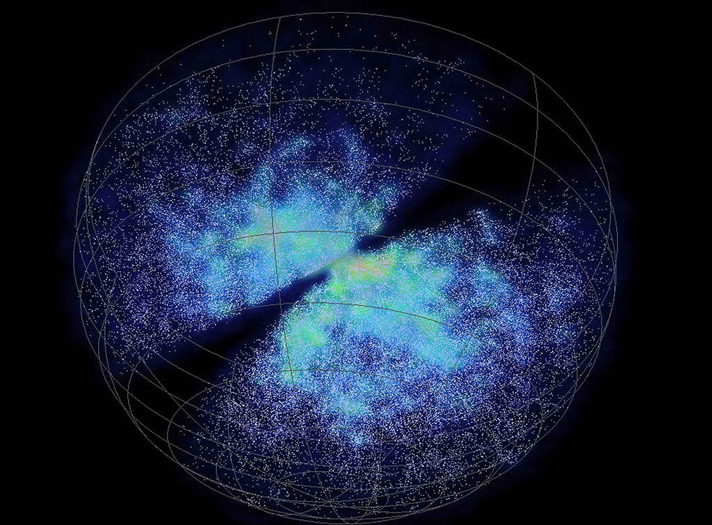 Mapa del universo cercano mostrando las galaxias m�s cercanas a la nuestra. Imagen: Chris Fluke / Centre for Antrophysics and Superconducting