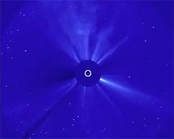 Part�culas solares captadas por el sat�lite SOHO