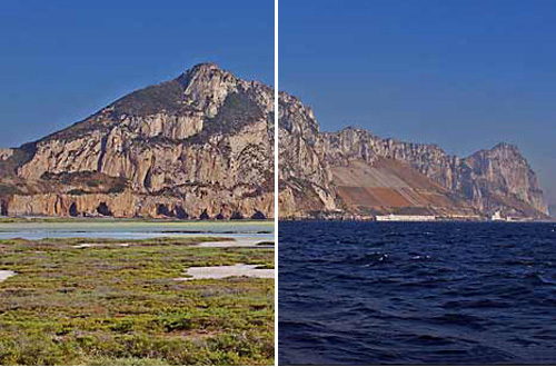 Ayer y ahora, Gibraltar durante el pleistoceno y en la actualidad, en este lugar habr�an vivido los �ltimos de los neanderthales gracias a la biodiversidad reinante all�