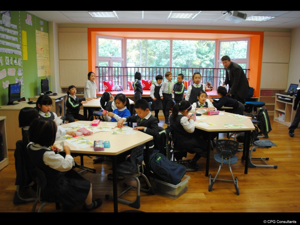 Aula de clases en Shangai, aunque comunista pol�ticamente, econ�micamente las ciudades chinas siguen un modelo capitalista con miles de nuevas escuelas privadas compitiendo.