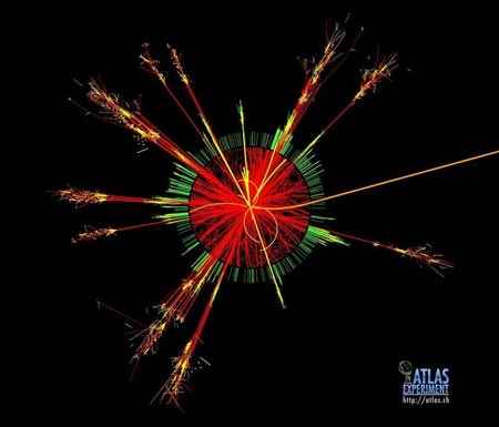 Simulaci�n de un agujero negro logrado en el LHC. Imagen: CERN