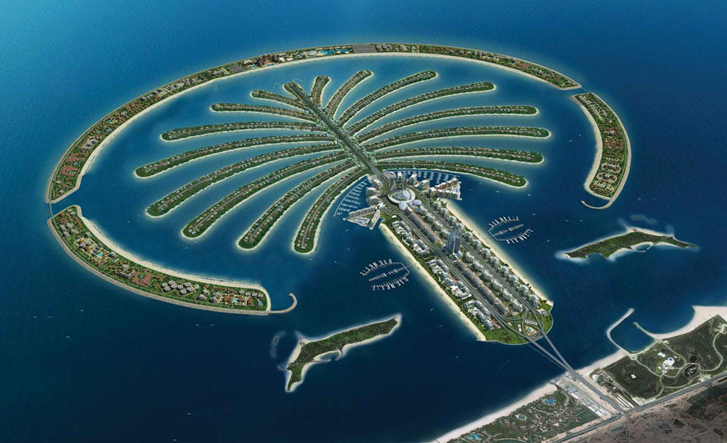 Maqueta del proyecto Palm Jumeirah, actualmente es la isla artificial m�s grande construida, pero pronto le acompa�ar�n islas artificiales a�n m�s grandes.