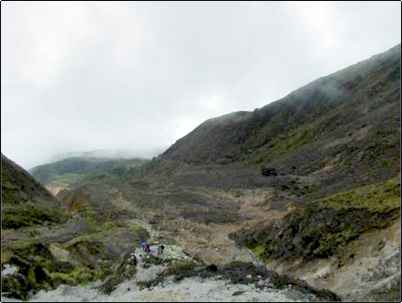 Lahares recientes del volc�n Cerro Negro en la frontera con Colombia, este volc�n es uno de los pocos en actividad en la cordillera occidental.